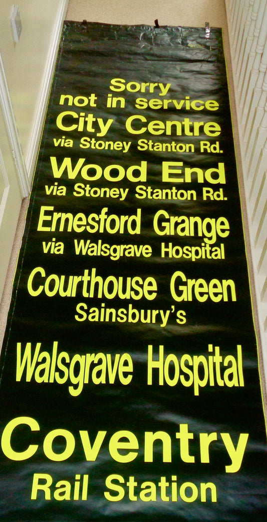 Vintage Bus Destination Blind West Midlands Coventry Transport