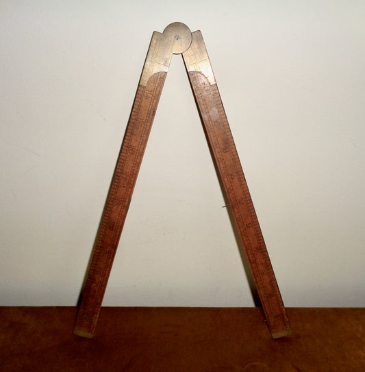 Antique Rabone 2ft Box Wood & Brass Folding Ruler