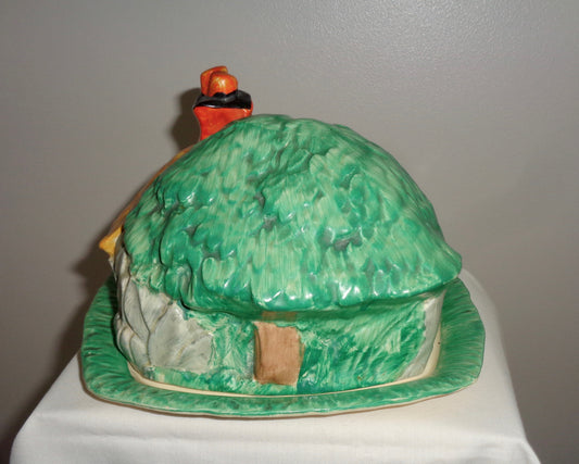 1930s Wade Heath Covered Cheese / Butter Dish English Country Cottage