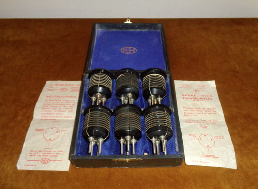 1920s Set of Six McMichael Hesketh MH Barrel Type HF Transformers