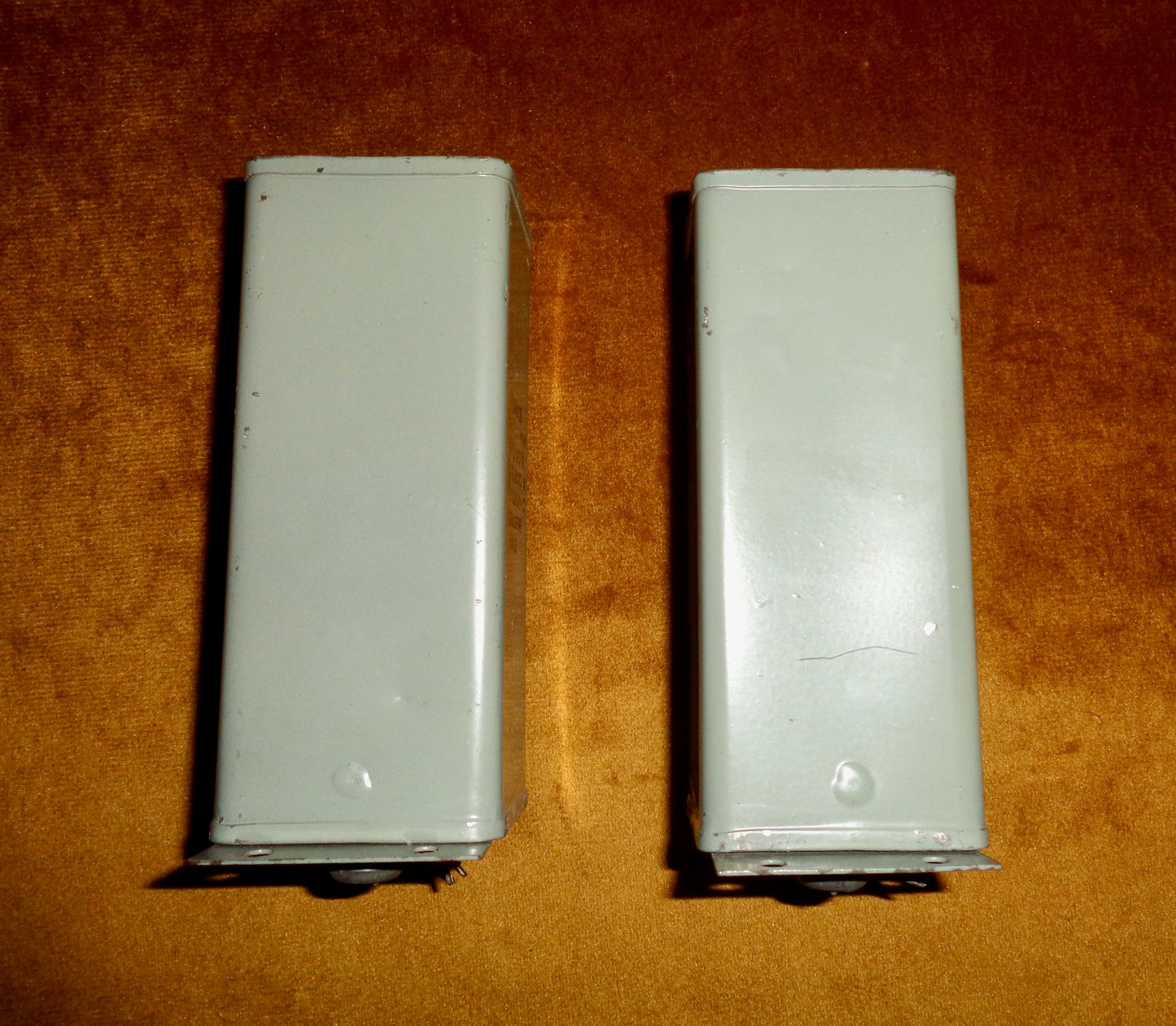 Pair Of Dubilier Paper In Oil Block Capacitors 2uF @ 800V. Brand New old stock