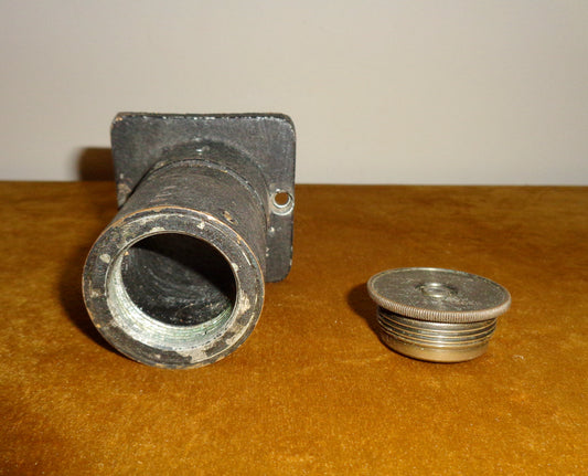 Vintage Charles Frank Ramsden Instrument Eyepiece 1/4" In Black Coated Brass Stand
