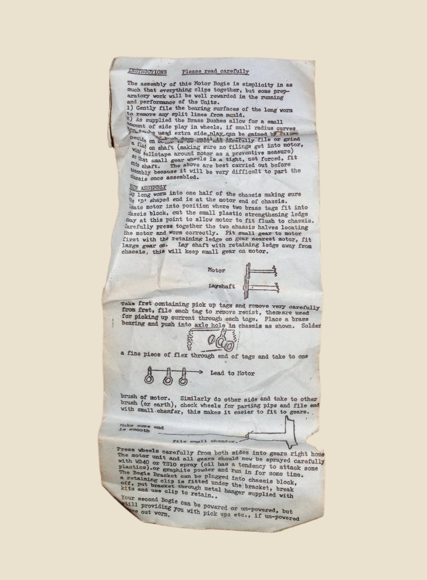 Vintage OO Gauge 6 Wheel Motor Bogie Model Kit By Modern Traction Kits (MTK)