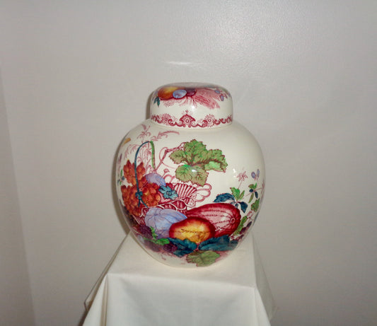 1950s Masons Ironstone Fruit Basket Ginger Jar