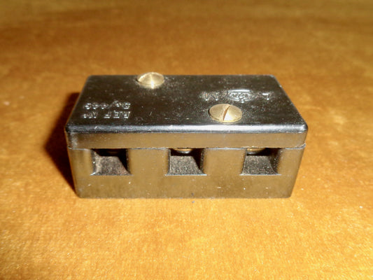 Vintage RAF Aircraft Electrical 3-way Terminal Block. Air Ministry Reference 5C/449