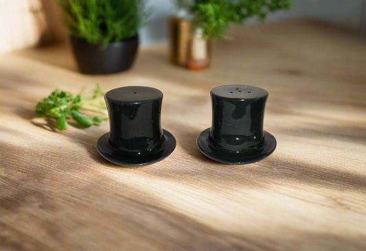 1970s Top Hat Novelty Salt & Pepper Pots
