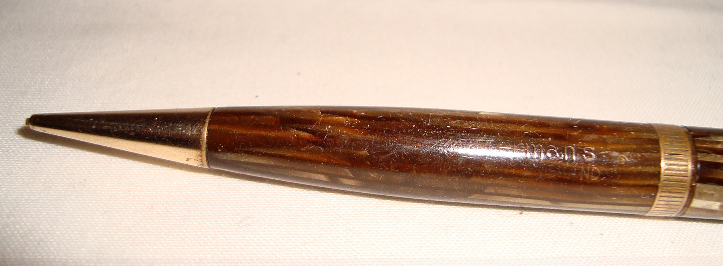 Vintage 1940s Watermans Brown Striped Propelling Pencil
