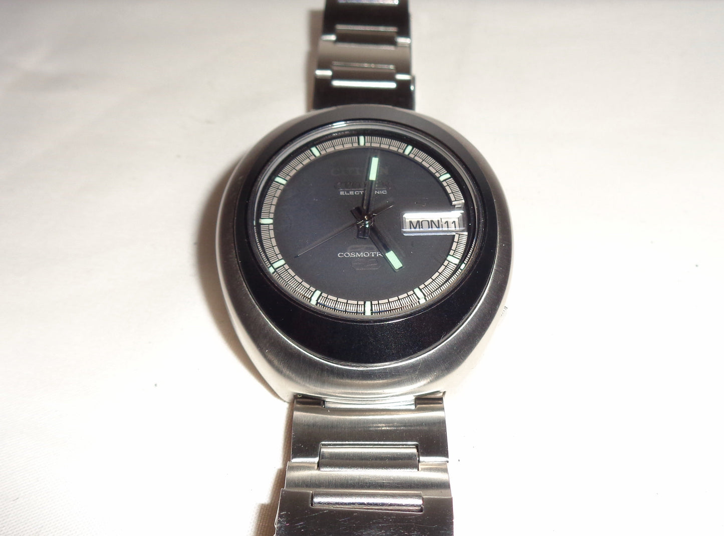 1970s Citizen Cosmotron 7804A Stainless Steel Vintage Automatic Electronic Watch