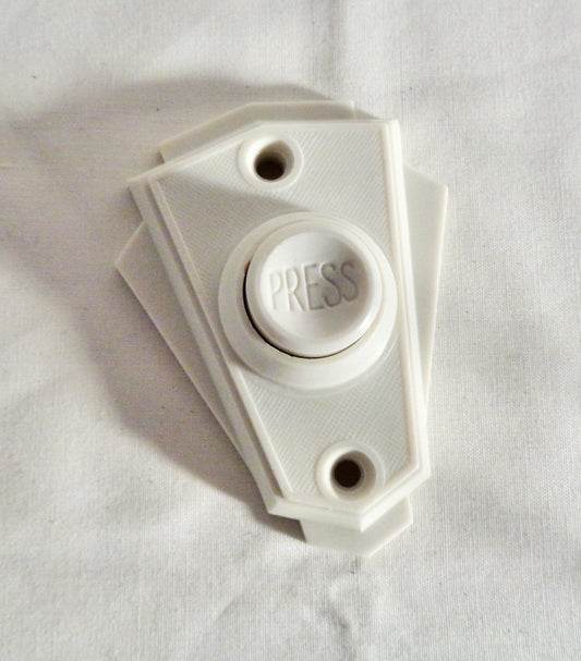 Original Art Deco White Bakelite Electric Door Bell Push/Button