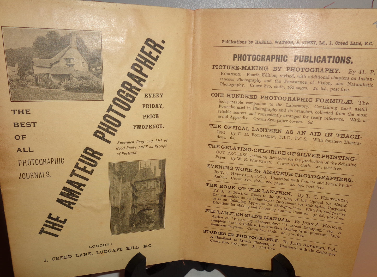 1897 Antique Photography Book on Carbon Printing By EJ Wall
