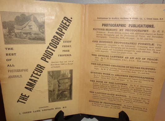 1897 Antique Photography Book on Carbon Printing By EJ Wall