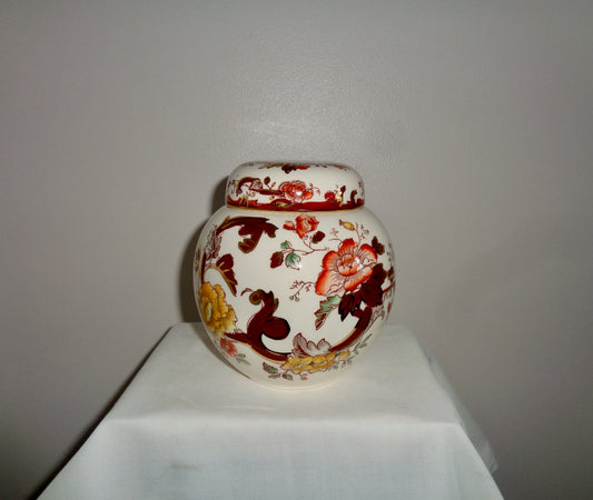 1930s Masons Ironstone Brown Velvet Ginger Jar