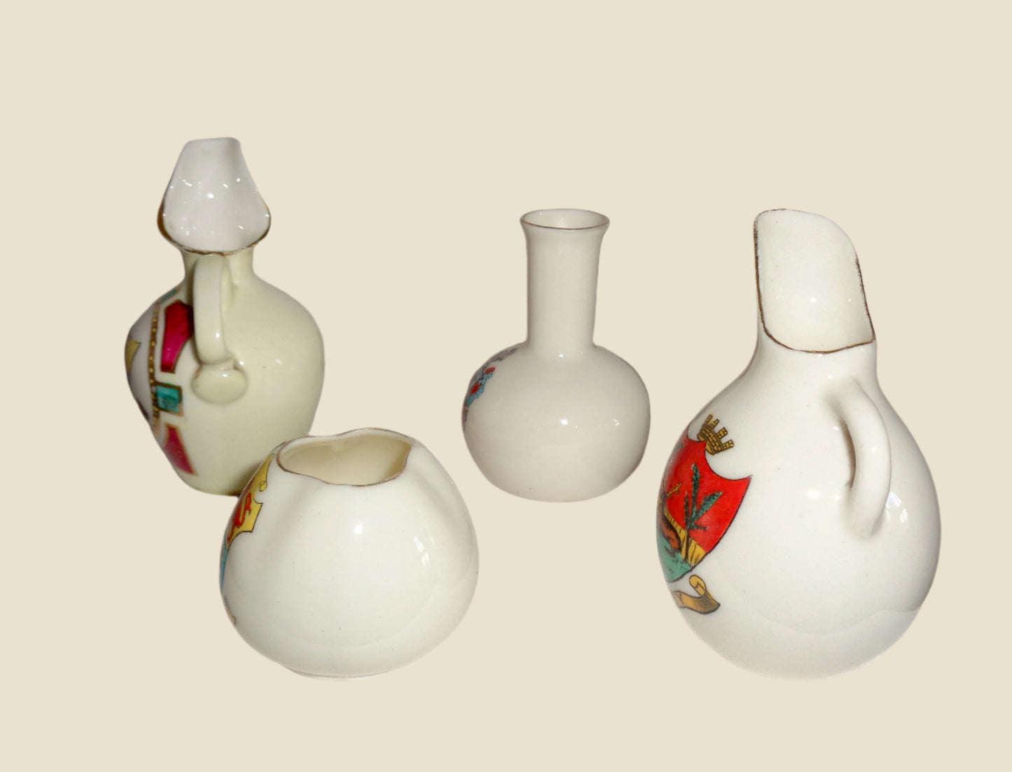 Vintage Armorial Pottery Heraldic / Crested China For Rhyl, Ambleside, LLanfairfechan, Derby