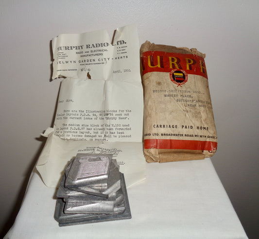 Set of 8 Vintage Murphy Radio Metal Letterpress Printing Plates