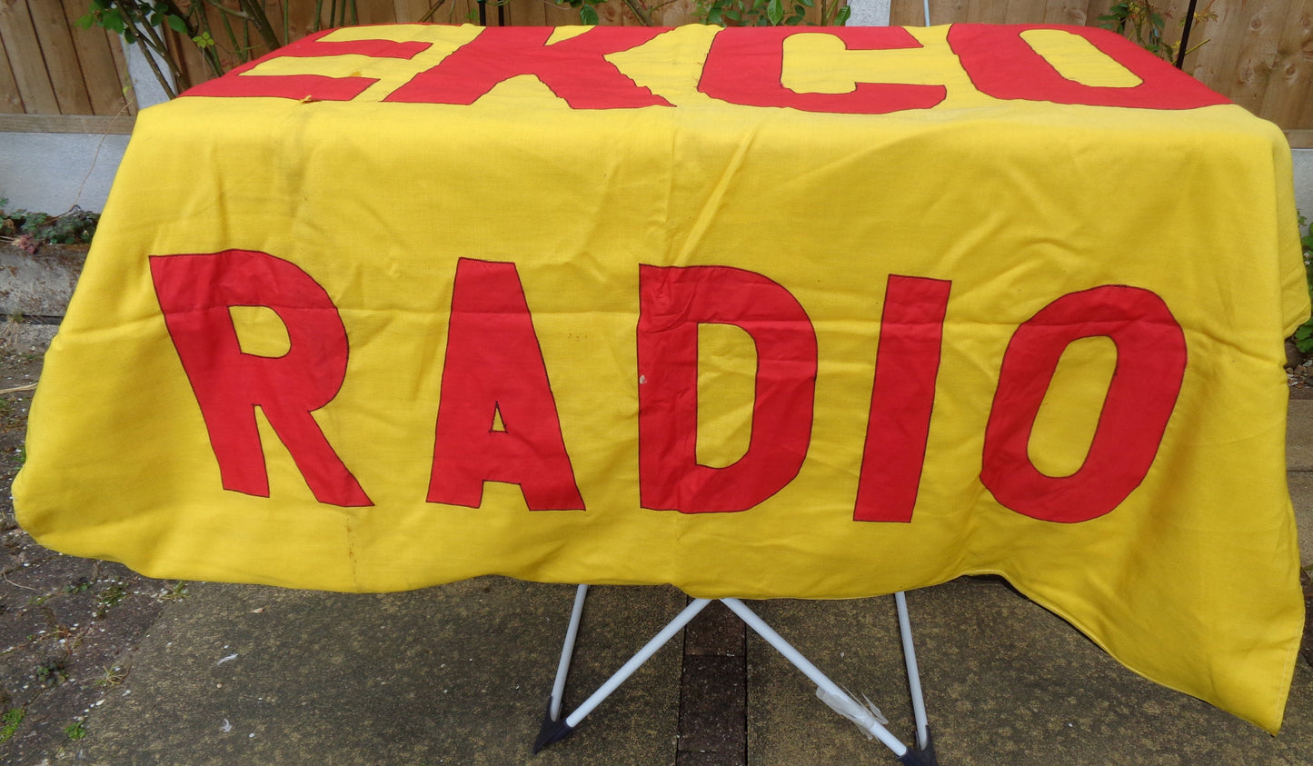 Large Cotton 1950s Ekco Radio Appointed Dealer Radiolympia Exhibition Banner