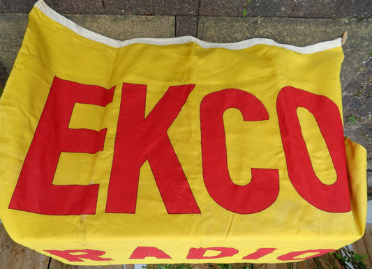 Large Cotton 1950s Ekco Radio Appointed Dealer Radiolympia Exhibition Banner