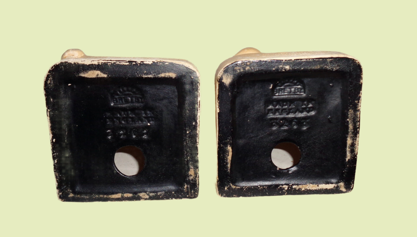 Pair Of Vintage Bretby Art Pottery Nursery Rhyme Bookends Models 3262 and 3263