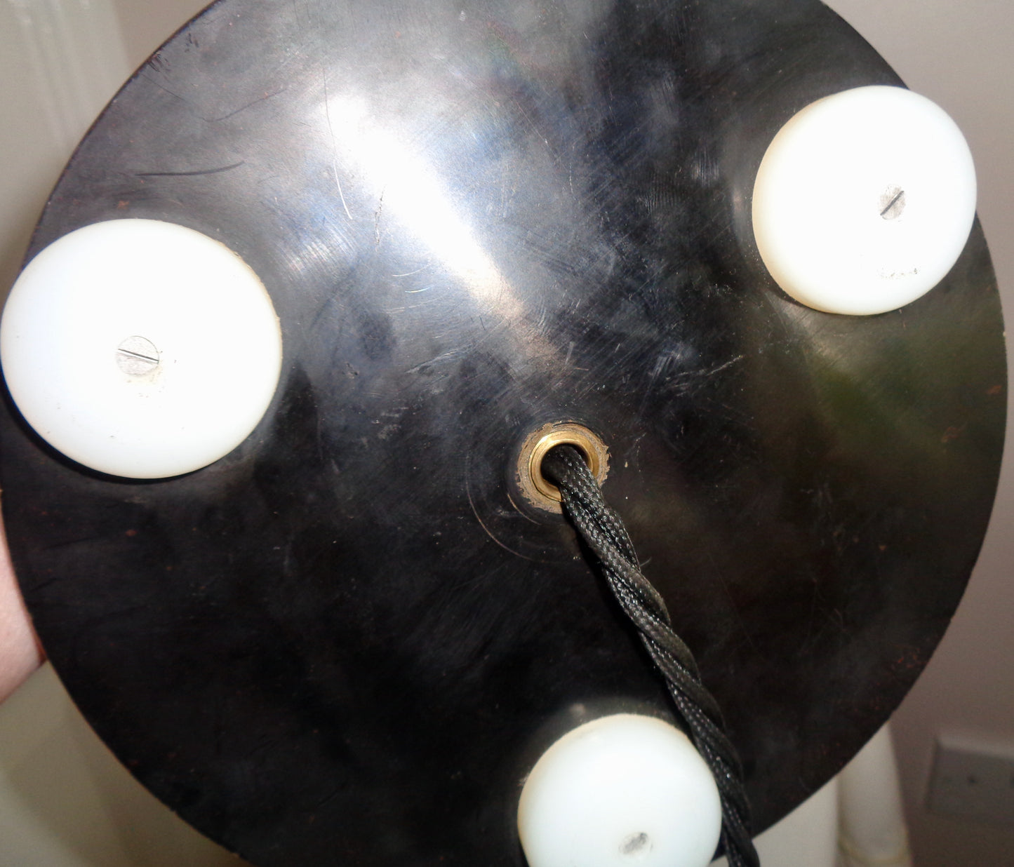 Bakelite Art Deco Black And White Globe Table Lamp