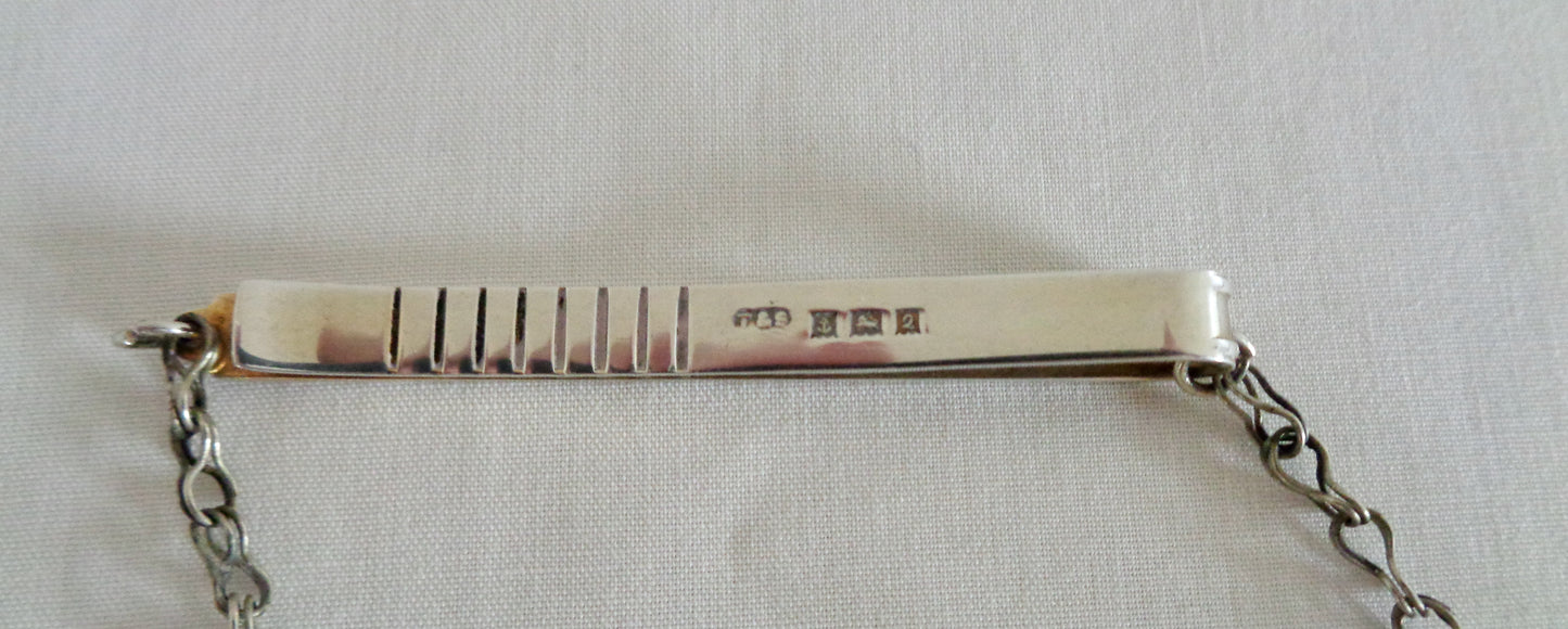 1965 Express Dairies Sterling Silver Tie Clip/Bar And Chain
