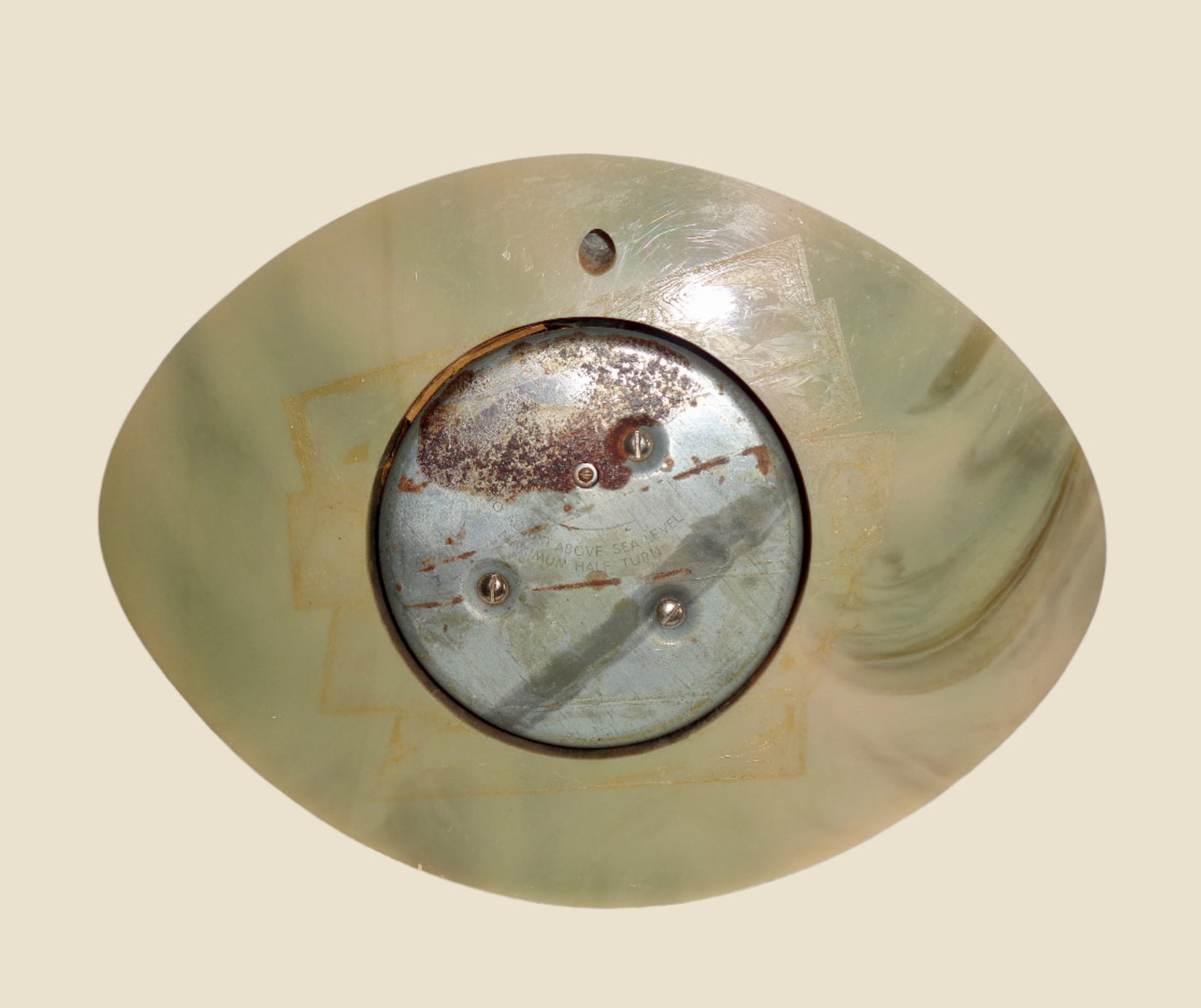 Vintage Shortland SB Aneroid Barometer With Brass Finish / Faux Onyx Surround