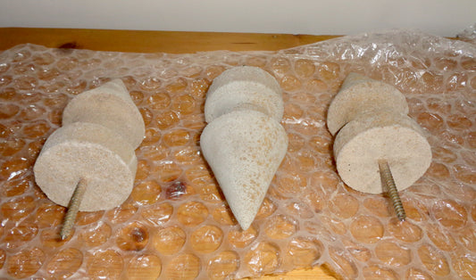 Three Cast Concrete Turret Shaped Post Finials