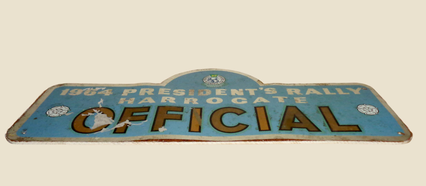 1964 President's Rally Harrogate Official Car Plaque For BP Automobile Club