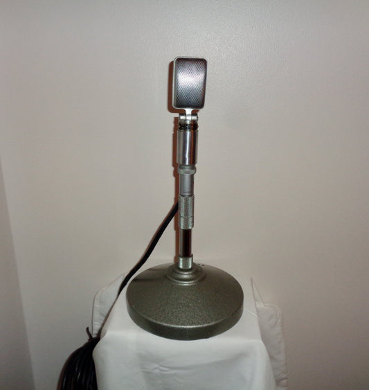 1960s Reslo RBL Black Label Ribbon Microphone 30-50 Ohm With Stand