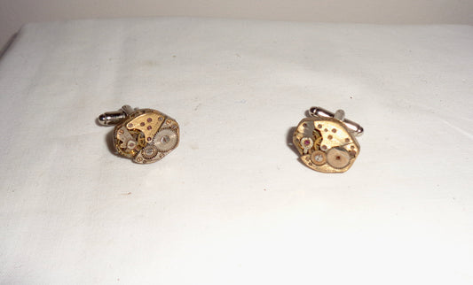 Novelty Watch Movement Cuff Link Pair