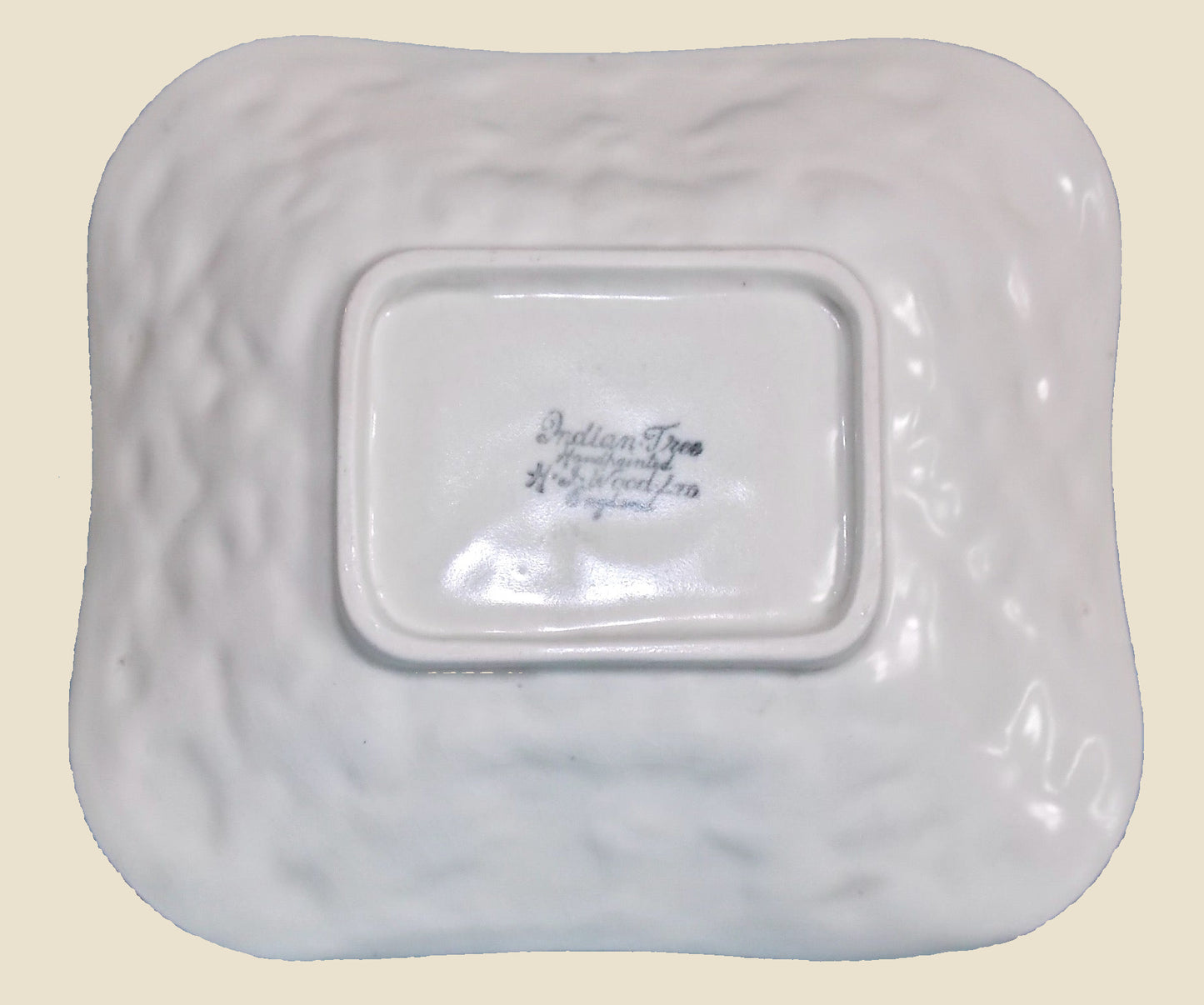 1960s Indian Tree Square Fruit Bowl By HJ Wood Staffordshire