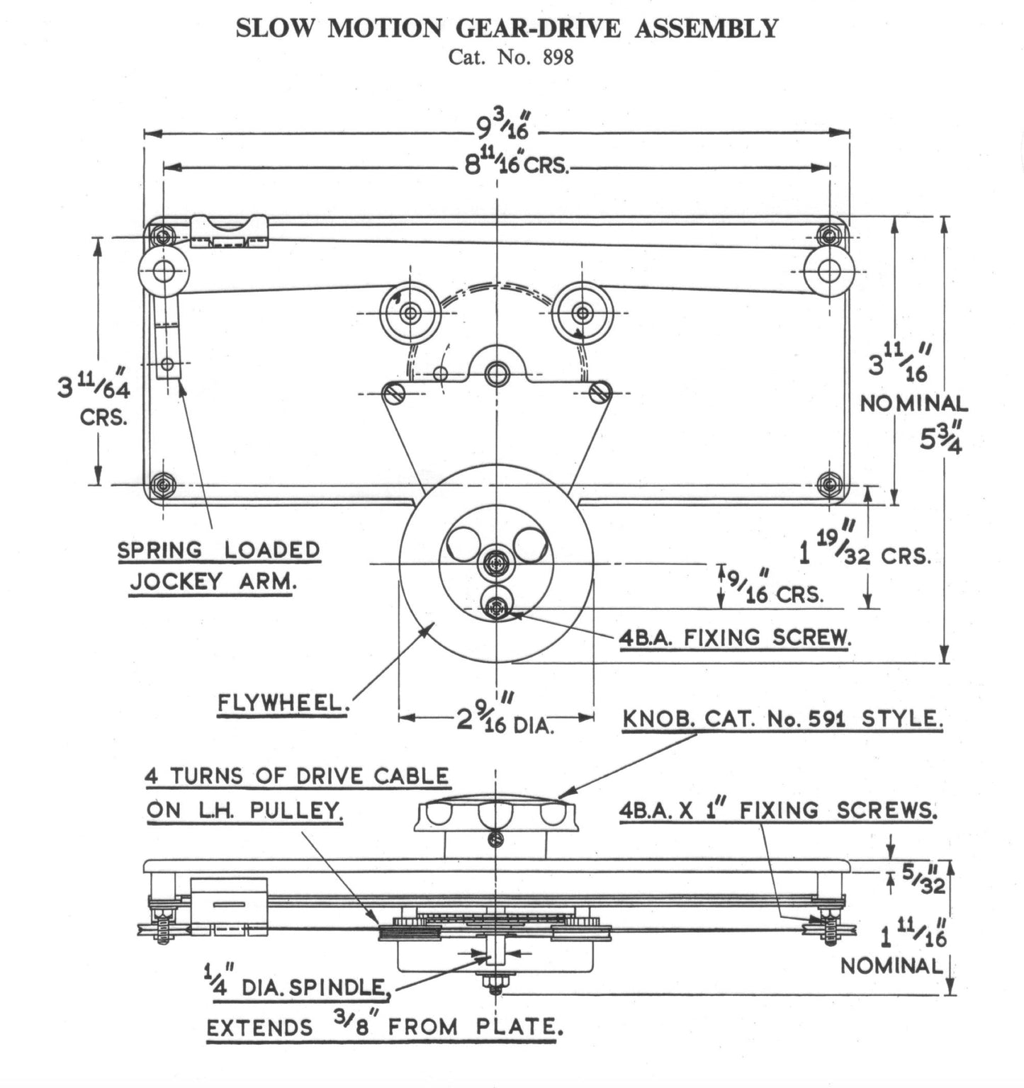 1960s Eddystone Geared Slow Motion Drive And Dial Assembly Number 898