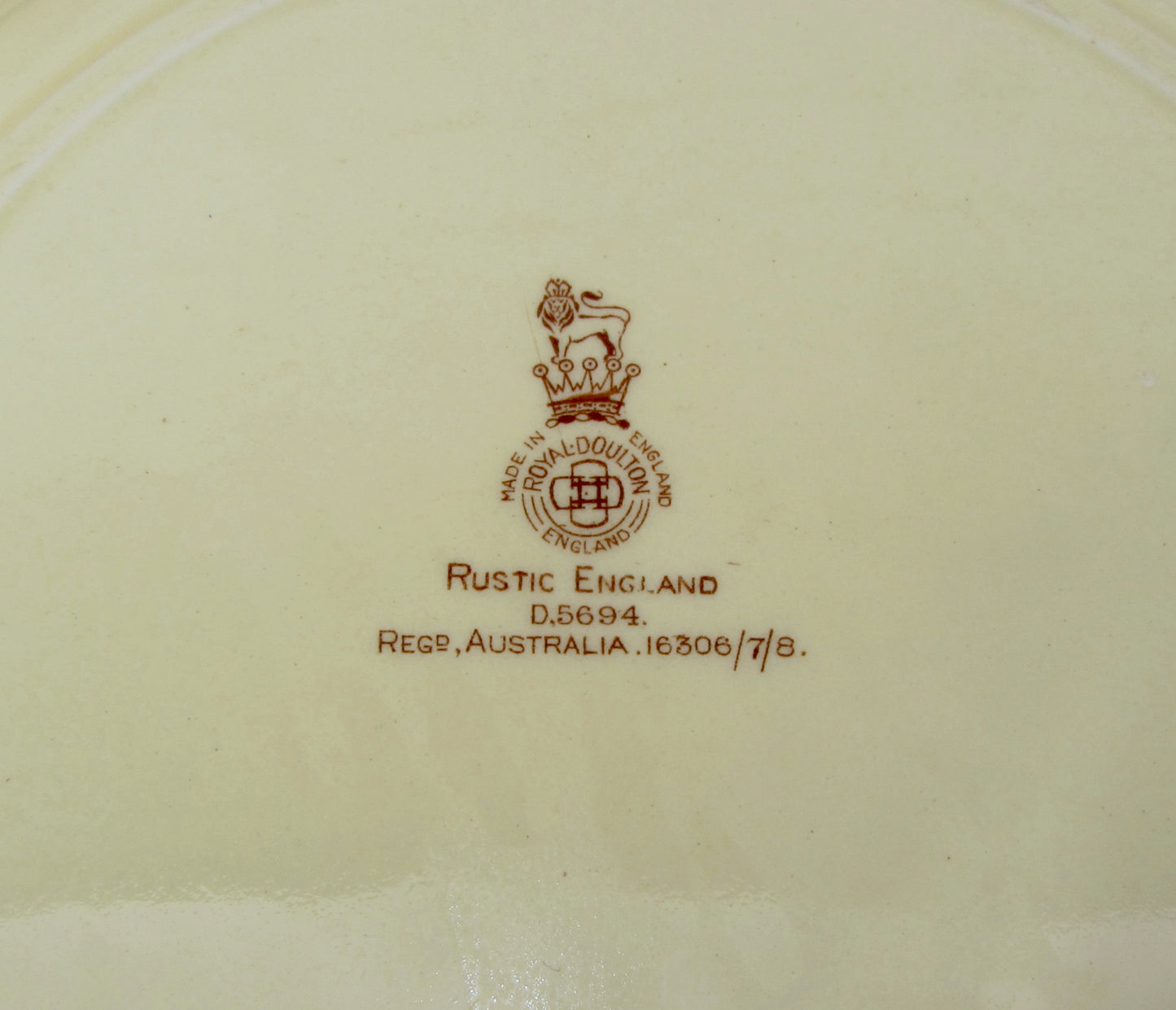 1936 Royal Doulton Rustic England Dinner Plate D5694 Featuring a Chair Bodger