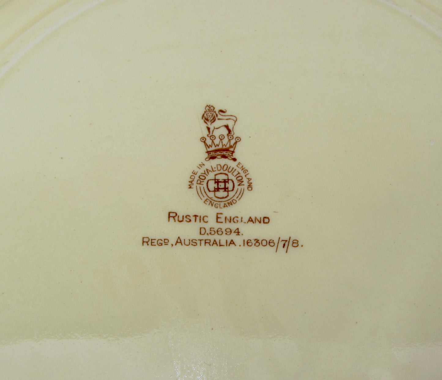 1936 Royal Doulton Rustic England Dinner Plate D5694 Featuring a Chair Bodger