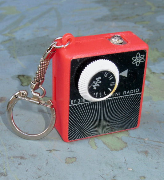 1960s Red Mini Radio BY-300 Portable Battery Micro Pocket Transistor