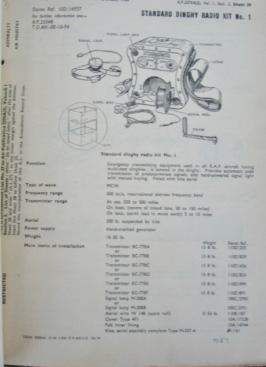 1950s Concise Details of Radio Equipment Air Publication AP2276A Volume 1 Second Edition Admiralty BR 333(2)