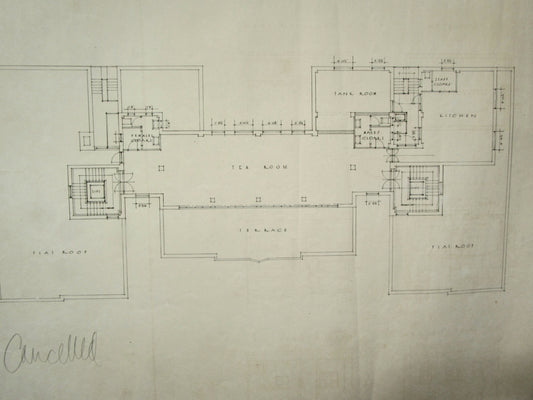 1934 Marshall & Tweedy Architect Drawings West End Lane Hampstead 88.4 Sixth Floor