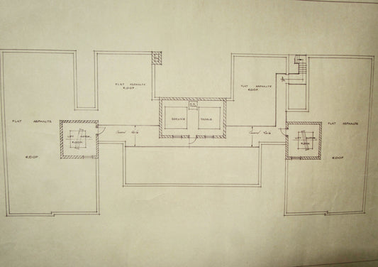 1935 Marshall & Tweedy Architect Drawings West End Lane Hampstead 88.4 Roof Plan