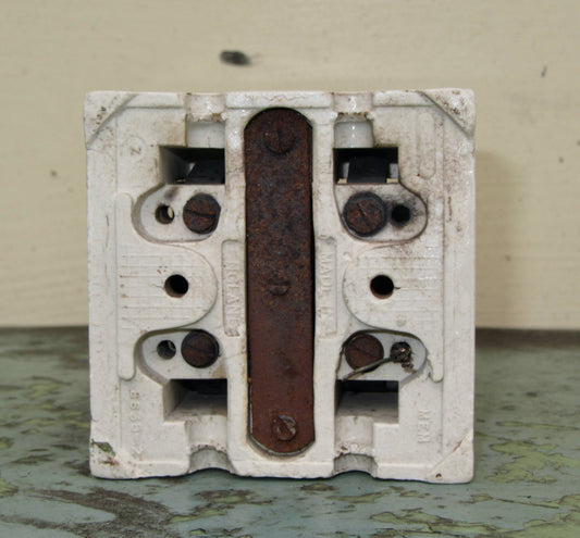 Vintage MEM DIX Ceramic Electrical Fuse Box