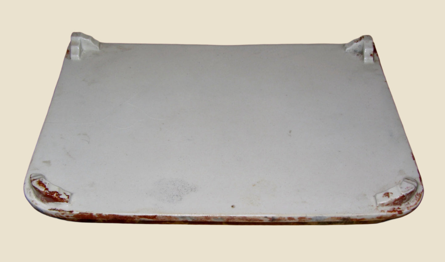 Antique Double Inkwell Desk Set In Marble Effect Spongeware Pottery