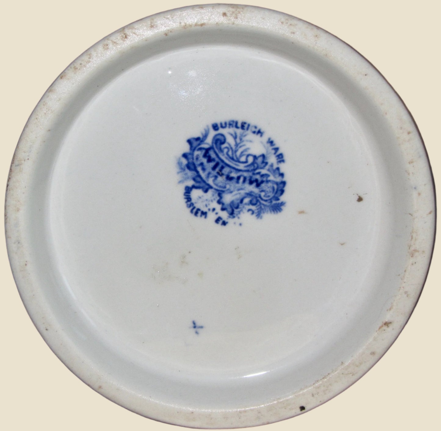 1930s Burleigh Ware Willow Hot Water Jug / Pitcher With A Pewter Lid