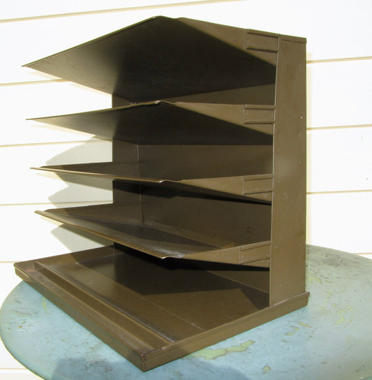 Vintage Mecol Office Five Stack Paper Filing Desk Organiser Stand Or Wall Hanging