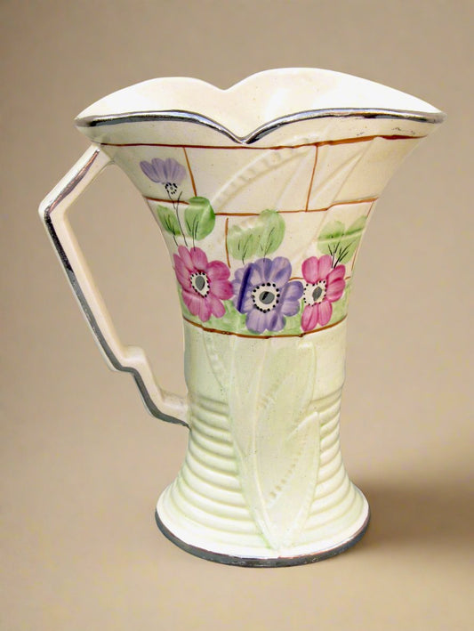1950s Arthur Wood Pottery Harford 9940 Hand Painted Floral Jug