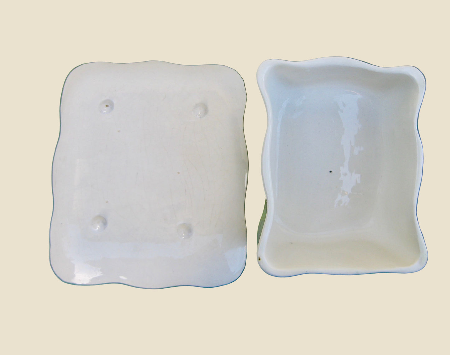 Victorian Mason's Ironstone Style Lidded Pottery Cheese / Butter Dish