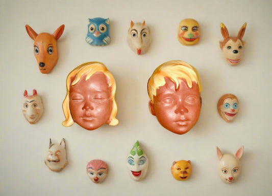 Pair Of 1960s German Cortendorf Boy And Girl Wall Masks Models 3410 / 3411