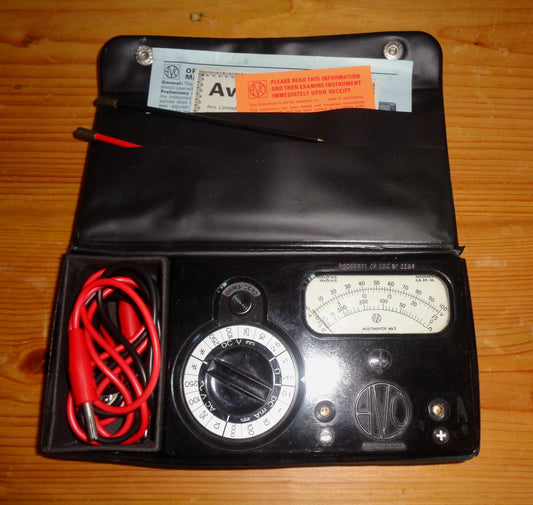 Vintage Bakelite Fronted AVO MultiMinor MK5 Multimeter. Ex BBC Equipment In Its Original Transit Case