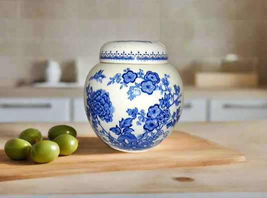 Vintage Masons Manchu Blue Ironstone Ginger Jar