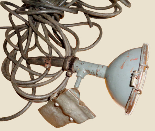 Vintage Military Kelvin Norton Clip On Vehicle Inspection Light With Power Supply Lead