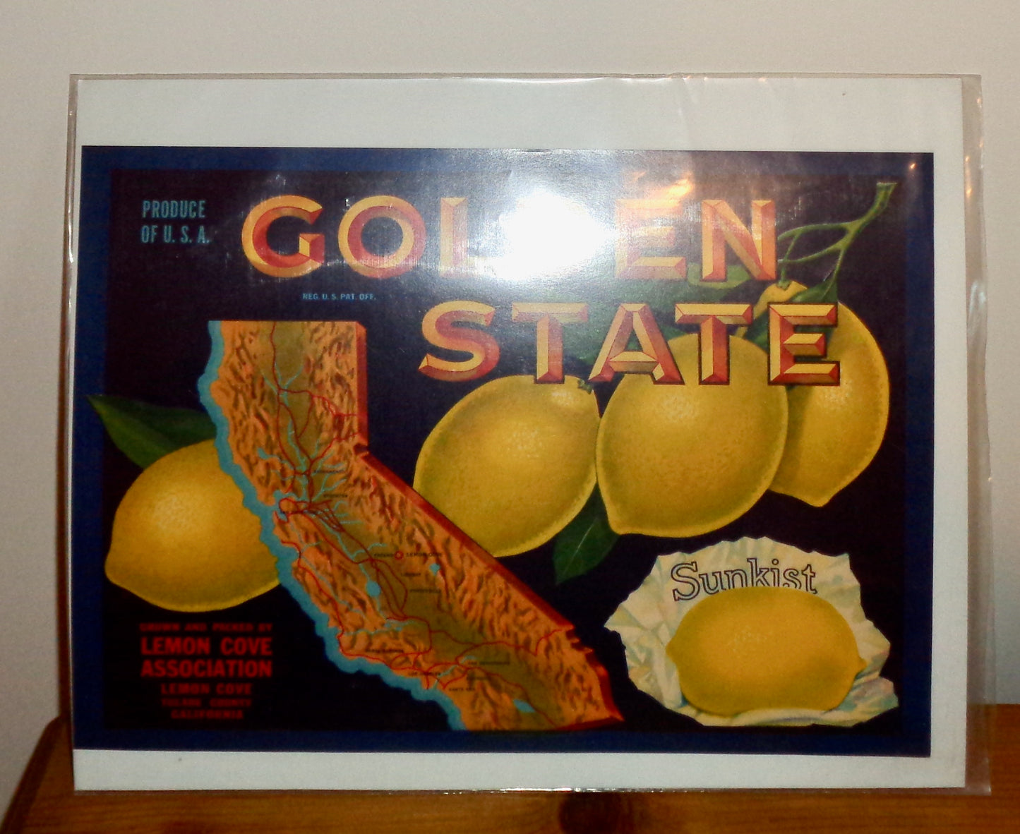 Vintage Original Fruit Crate Label For Golden State Lemon Cove Association