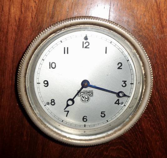 Vintage Wood Mounted Smiths Motor Car Dashboard Clock