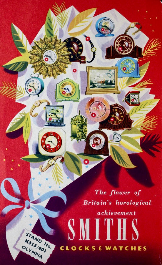 Vintage Smiths Travel Alarm Clock In A Zippered Red Leather Case