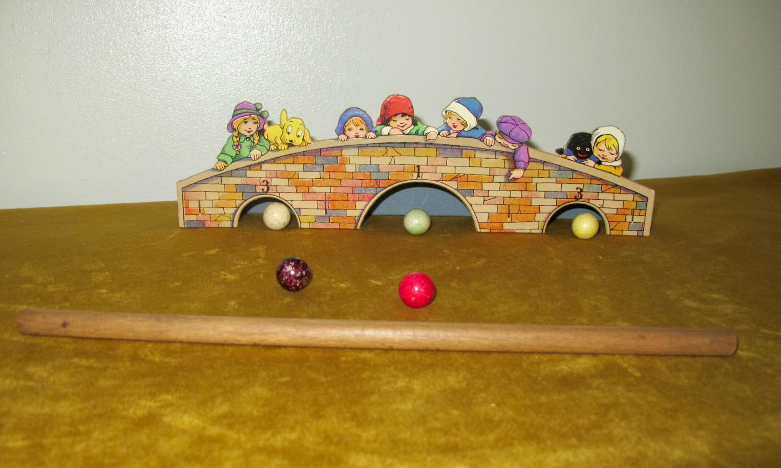 1920s Boxed Cuebridge By Spear's Games. A Novel Bridge And Cue Children's Game